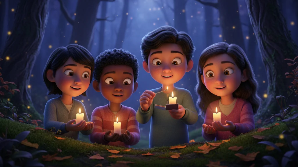 kids with candles